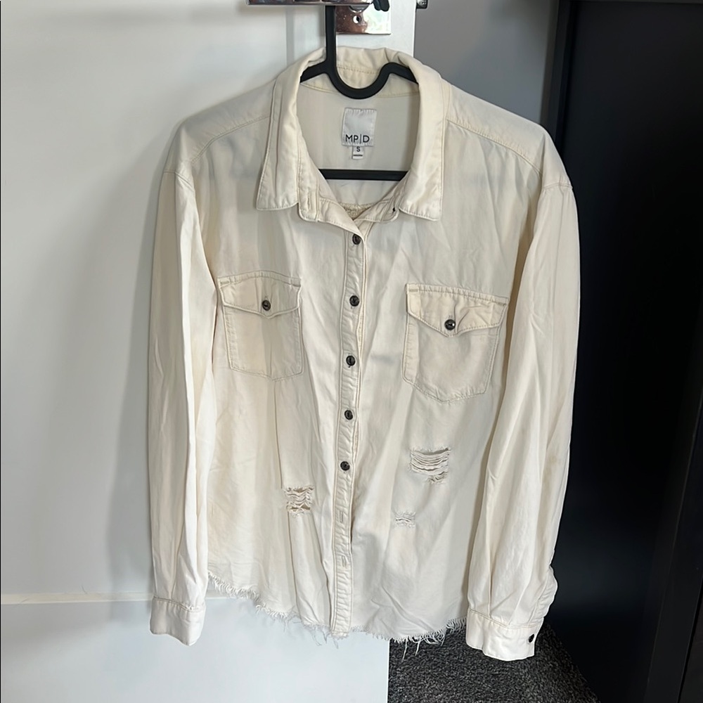 Distressed Button Down Shirt